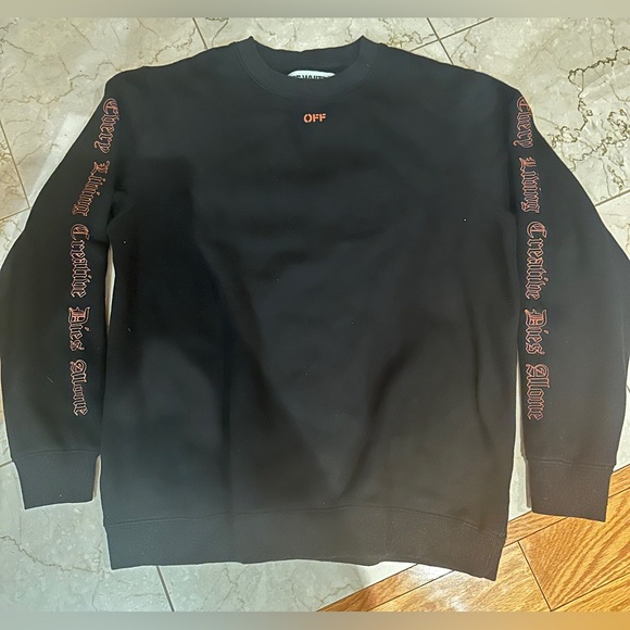 OFF WHITE x VLONE Every living creative dies alone Crewneck mens XS - Picture 5 of 15